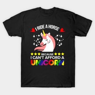 Horse Unicorn Horses Riding Rider Magical Horn T-Shirt